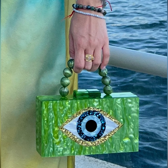 French Design Acetate Green Bag - Picture 4 of 4